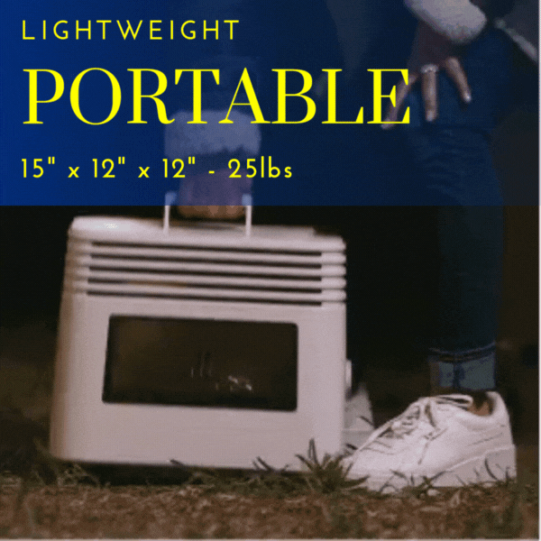 EMBER Hybrid: Premium Portable Forced-Air Propane Heater with Self-Powered Blower