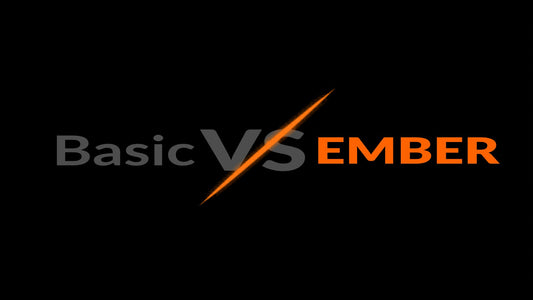 Bold VS typography comparison graphic — EMBER vs. the rest — BlazOn EMBER blog header