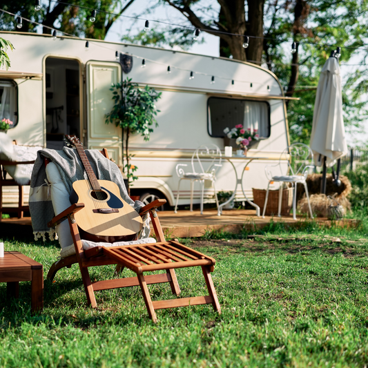 An idylic spot for a camper trailer in the mountains