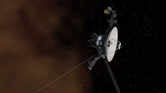 Artist concept of NASA's Voyager 1 spacecraft using thermoelectric power in interstellar space