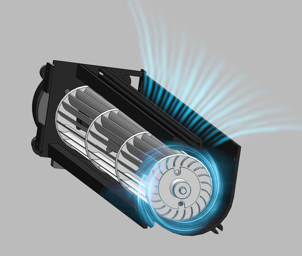 BlazOn Brushless Fan Technology: Efficient, Quiet, and Powerful Fan Blowing Heated Air Up to 6 Feet Horizontally